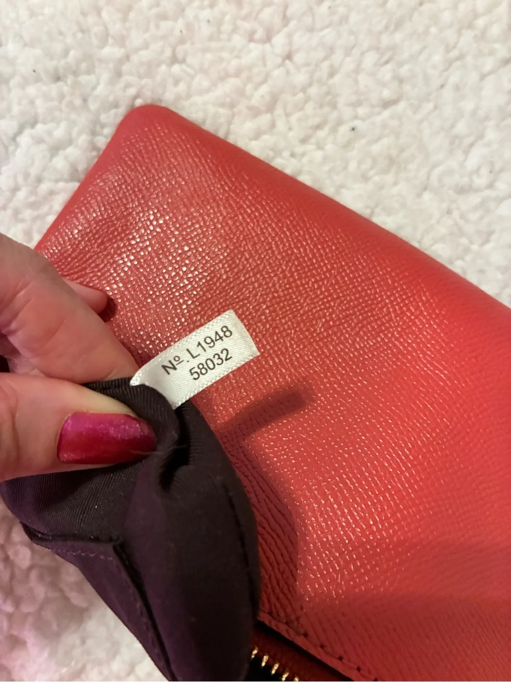 COACH Dark Pink Leather Zip Pouch